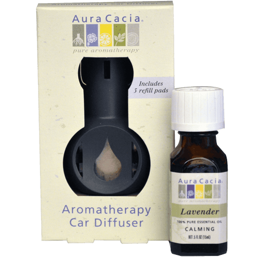 Aura Cacia Aromatherapy Car Diffuser including Lavender essential oil NET 5 fl oz (15 ml)