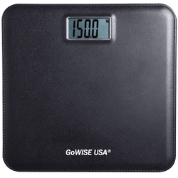 GoWISE USA GW22035 Electronic Personal Digital Scale w- Step-On Techonology & Wide Platform & LCD Display 400LB Capacity Black