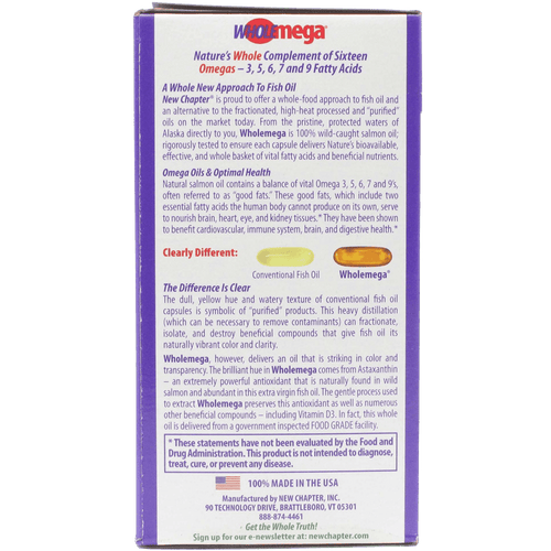 New Chapter Wholemega Whole Fish Oil Extra-Virgin Wild Alaskan Salmon