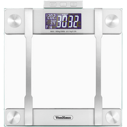 VonHaus Body Fat Scales 400lb Weight Capacity Hydration Monitor Composition Analyser Bathroom Scales