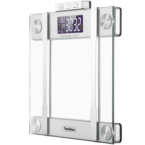 VonHaus Body Fat Scales 400lb Weight Capacity Hydration Monitor Composition Analyser Bathroom Scales
